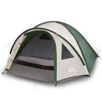 vidaXL Tente de camping 4 personnes vert 300x250x132 cm taffetas 185T