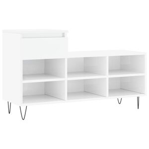 vidaXL Armoire &agrave; chaussure Blanc brillant 102x36x60 cm Bois ing&eacute;nierie