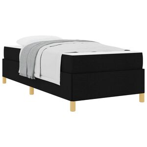 vidaXL Cadre de lit avec matelas Noir 80 x 200 cm tissu