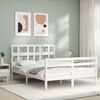 vidaXL Cadre de lit sans matelas blanc bois massif