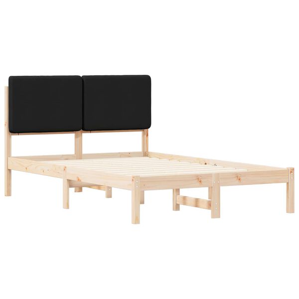 vidaXL Cadre de lit avec t&ecirc;te de lit rembourr&eacute;e Noir 120 x 200 cm