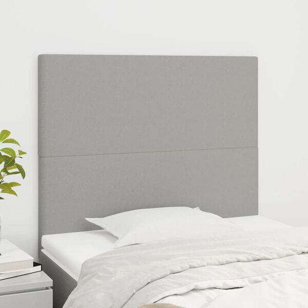 vidaXL T&ecirc;te de lit Gris clair 90x5x118/128 cm Tissu