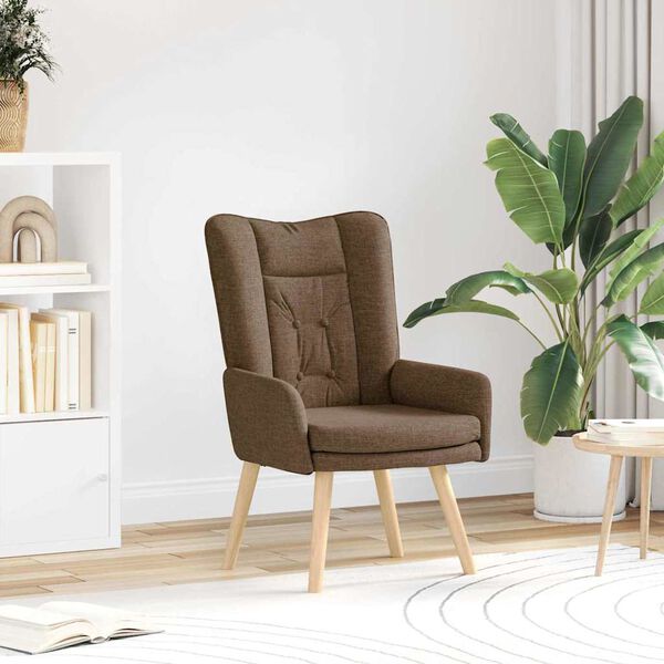 vidaXL fauteuil Marron 63 x 67 x 94 cm Tissu et contreplaqu&eacute;