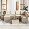 vidaXL Ensemble de canap&eacute; de jardin 7 pcs Beige et blanc