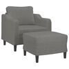 vidaXL Fauteuil avec repose-pied Gris fonc&eacute; 60 cm Tissu