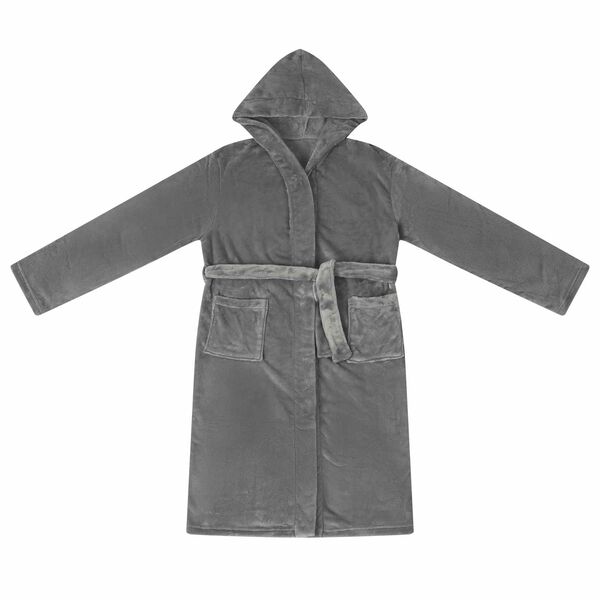 vidaXL Peignoir avec capuche Gris fonc&eacute; xl Flanelle