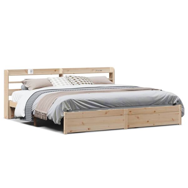 vidaXL Cadre de lit avec t&ecirc;te de lit sans matelas 200x200 cm