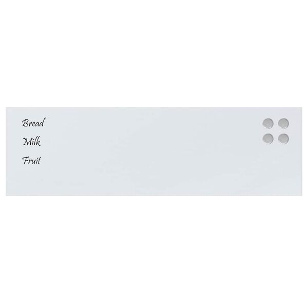 vidaXL Tableau noir magn&eacute;tique mural Blanc 100x30 cm Verre tremp&eacute;