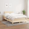 vidaXL Sommier &agrave; lattes de lit avec matelas Cr&egrave;me 120x200 cm Tissu