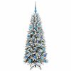 vidaXL Sapin de No&euml;l artificiel avec 150 LED avec support Blanc 150 cm