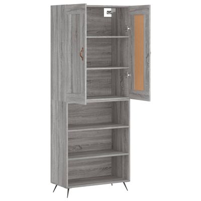 vidaXL Buffet haut Sonoma gris 69,5x34x180 cm Bois d'ingénierie