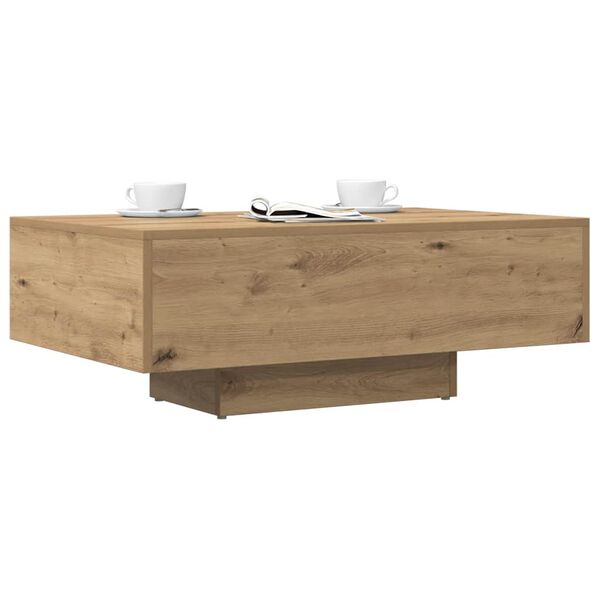 vidaXL Table basse ch&ecirc;ne artisanal 85x55x31 cm bois d'ing&eacute;nierie