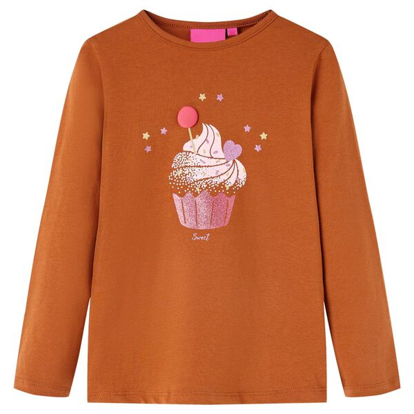 T-shirt enfants &agrave; manches longues cognac 140