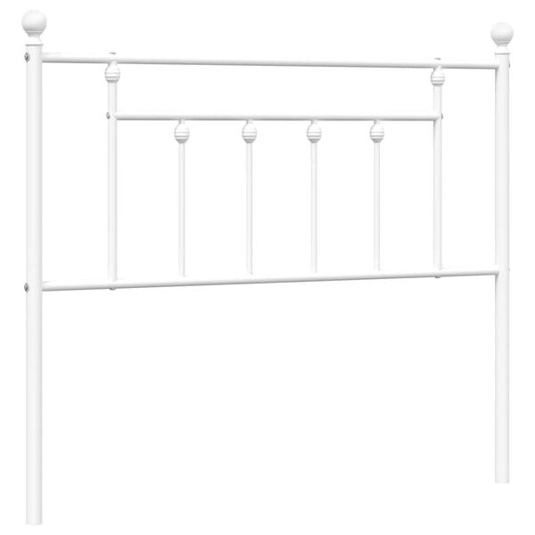 vidaXL T&ecirc;te de lit de remplacement m&eacute;tal blanc 100 cm