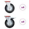 vidaXL 8 pcs Roulettes pivotantes 200 mm