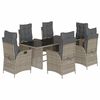 vidaXL Ensemble &agrave; manger de jardin et coussins 7 pcs gris rotin