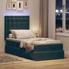 vidaXL Lit avec rangement et LED Vert fonc&eacute; 100 x 200 cm Velours