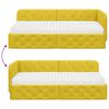 vidaXL Cadre de lit d'angle avec matelas Jaune 100 x 200 cm Velours
