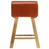 vidaXL Chaises de bar lot de 2 cuir v&eacute;ritable bois de manguier solide