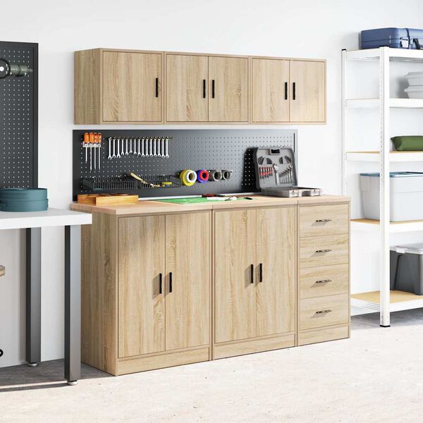 vidaXL Armoire murale de garage ch&ecirc;ne sonoma bois d'ing&eacute;nierie