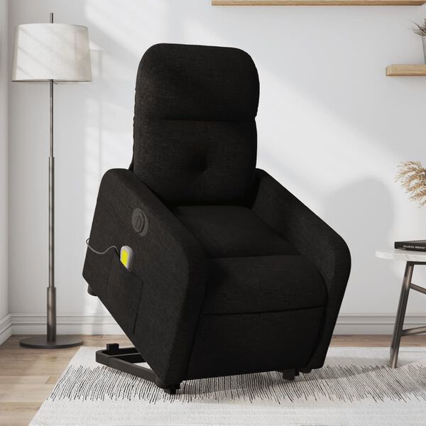 vidaXL Fauteuil inclinable de massage &eacute;lectrique Noir Tissu