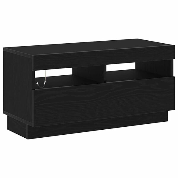 vidaXL Meuble TV Ch&ecirc;ne noir 80 x 35 x 40 cm Bois d'ing&eacute;nierie