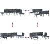 vidaXL Bancs de jardin avec coussins lot de 4 acier enduit de poudre