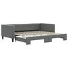vidaXL Lit de jour avec gigogne sans matelas gris fonc&eacute; 100x200 cm
