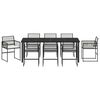 vidaXL Ensemble de salle &agrave; manger pour jardin 9 pcs Noir