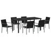 vidaXL Ensemble de salle à manger pour jardin 7 pcs Noir et gris