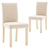 vidaXL Chaises &agrave; manger lot de 2 cr&egrave;me tissu