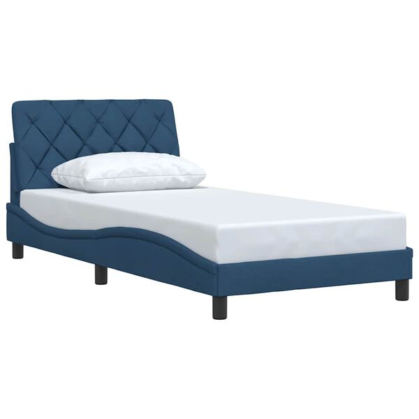 vidaXL Cadre de lit sans matelas bleu 100x200 cm tissu