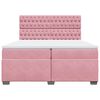 vidaXL Sommier &agrave; lattes de lit avec matelas Rose 200x200 cm Velours