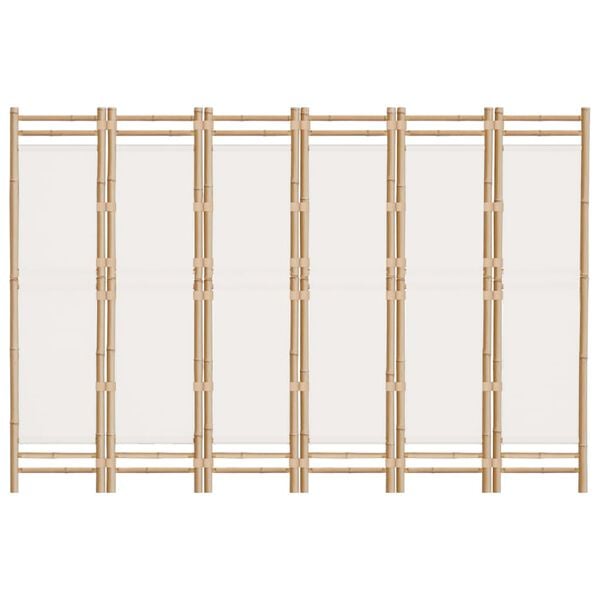 vidaXL Cloison de s&eacute;paration pliante 6 panneaux 240 cm Bambou et toile