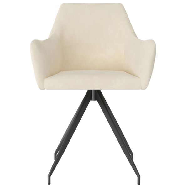 vidaXL Chaises &agrave; manger lot de 2 Cr&egrave;me Velours
