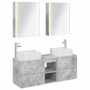 vidaXL Ensemble de mobilier de salle de bain 5 pc Gris b&eacute;ton