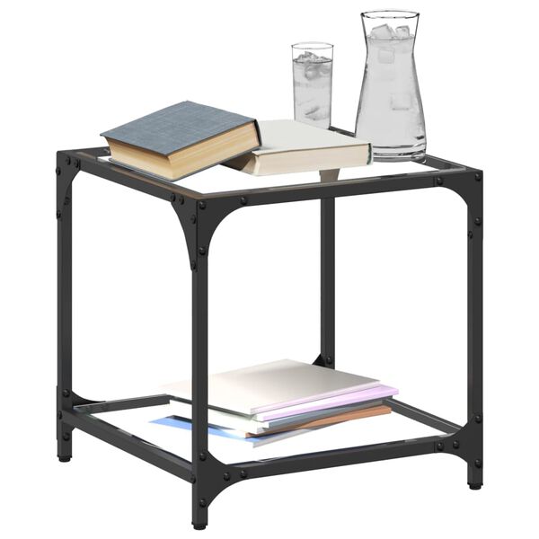vidaXL Tables basses avec dessus en verre transparent 2 pcs acier