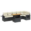 vidaXL Salon de jardin 7 pcs avec coussins noir r&eacute;sine tress&eacute;e