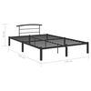 vidaXL Cadre de lit sans matelas noir m&eacute;tal 160x200 cm