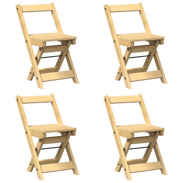 vidaXL Chaises à manger pliables lot de 4 Corona bois massif de pin