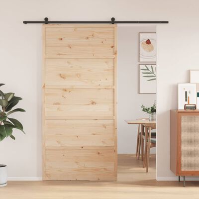 vidaXL Porte de grange 100x208 cm bois massif de pin