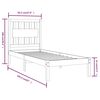 vidaXL Cadre de lit sans matelas blanc bois massif