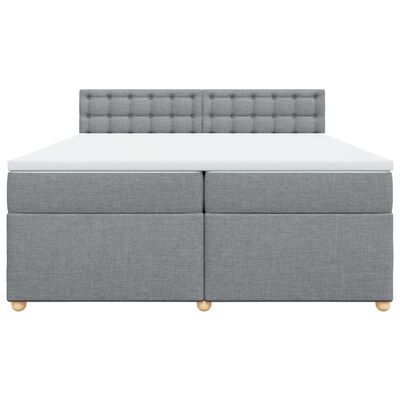 vidaXL Sommier à lattes de lit avec matelas Gris clair 200x200cm Tissu