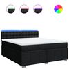 vidaXL Sommier &agrave; lattes de lit avec matelas Noir 180x200 cm Tissu