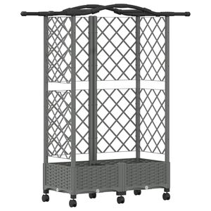 vidaXL Lit &Eacute;lev&eacute; avec Treillis et Toit Gris clair 124 x 40 x 129 cm PP