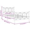 vidaXL Cadre de lit m&eacute;tal sans matelas et pied de lit blanc 107x203 cm