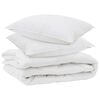 vidaXL Duvet toutes saisons avec oreiller 3 pi&egrave;ces Blanc Microfibre