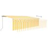 vidaXL Auvent r&eacute;tractable manuel avec store 5x3 m Jaune et blanc