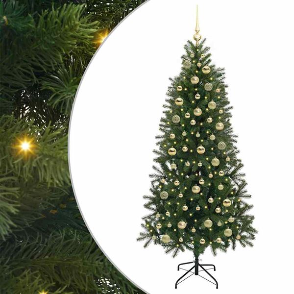 vidaXL Sapin de No&euml;l artificiel avec 300 LED Vert 180 cm PE et PVC