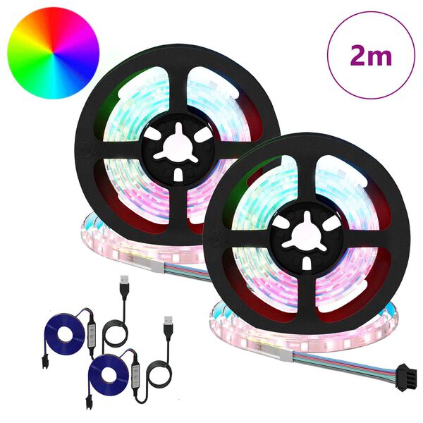 vidaXL Bande LED 4 pcs Noir et Transparent 100 x 0,8 x 0,3 cm